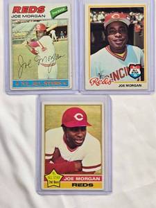lot 116 image: Lot of 3 Joe Morgan Cards - 1976 No. 100, 1978 No. 300, 1976 No. 420