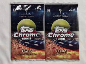 lot 122 image: Lot of 2 Packs of 2021 Topps Chrome Tennis Trading Cards