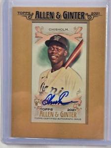 lot 148 image: Jazz Chisholm Rookie On Card Auto 2021 Topps Allen & Ginter Mini No. FMA-JCH