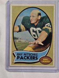lot 149 image: Ray Nitschke Green Bay Packers Vintage Football 1970 Topps No. 55