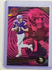 lot 165 image: Kirk Cousins 2023 Pink Foil Panini Football Trading Card No. 71