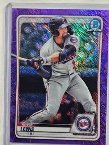 lot 166 image: Royce Lewis 2020 Bowman Chrome Shimmer Refractor No. BCP-195