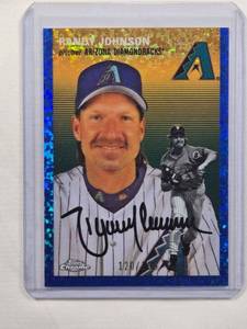 lot 183 image: Randy Johnson 2023 Topps Chrome Blue Refractor No. 372, Numbered 120199