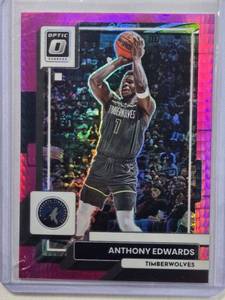 lot 186 image: Anthony Edwards  2022-2023 Panini Optic Pink Prizm No. 45
