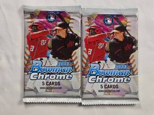lot 199 image: Lot of 2 Unopened 2023 Bowman Chrome Baseball Card Packs