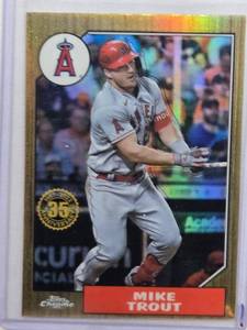 lot 203 image: Mike Trout 2022Topps Chrome  35th Anniversary Refractor No. 87BC-1
