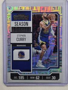 lot 206 image: Stephen Curry 2023-24 Silver Panini Contenders Season Ticket No. 55