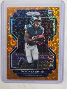 lot 222 image: Devonta Smith Orange Disco Rookie 2021 Panini Prizm No. 335