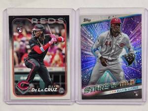 lot 225 image: Lot of 2 Elly De La Cruz Rookie Cards - 2024 Topps Stars of MLB No. SMLB-23 & 2024 Topps No. 141