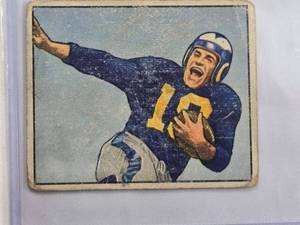 lot 235 image: Tom Kalmanir Rookie 1950 Bowman Vintage Football Card