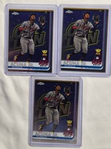 lot 238 image: Lot of 3 Ronald Acua Jr. Topps Chrome Rookie Cup Cards