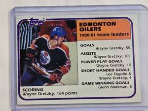 lot 250 image: Wayne Gretzky 1981 Topps Scoring Leaders No. 52