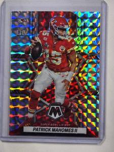 lot 258 image: Patrick Mahomes 2022 Panini Mosaic Prizm Super Bowl MVP Card No. 293