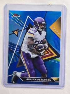 lot 290 image: Adrian Peterson 2024 Topps Finest Blue Refractor No. 208, Numbered #129150