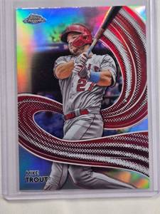 lot 303 image: Mike Trout 2024 Topps Chrome Power Zone Refractor No. S-1