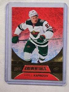 lot 318 image: Kirill Kaprizov 2021-22 Upper Deck Credentials No. 12,  Numbered 111199