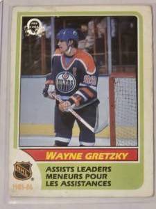 lot 329 image: Wayne Gretzky 1986 O-Pee-Chee Assist Leaders No. 259