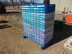 lot 19 image: Fastenal Double Sided Hardware Cabinet