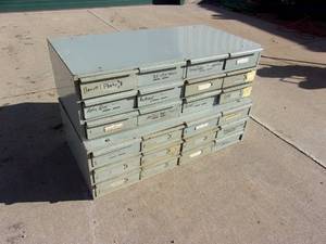 lot 54 image: 2- 12 Drawer Hardware Cabinets
