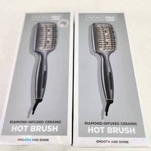 lot 3 image: Lot Of Two New InfinitiPro Conair Diamond-Infused Ceramic Hot Brush Smooth And Shine