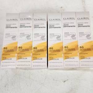 lot 8 image: Lot Of Twelve Clairol Professional Haircolor 6G Dark Golden Blonde Ammonia Free