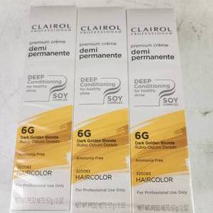 lot 46 image: New Case Of 36-2 oz Tubes Clairol Professional Premium Cream Demi Permanent Hair Color 6G