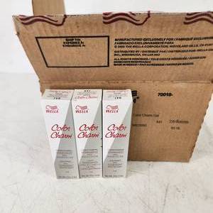 lot 60 image: Lot Of 33 Tubes Of Wella Color Charm Conditioning Permanent Gel Haircolor 841 Light Golden Blonde