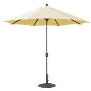 lot 140 image: 9-Ft Deluxe Auto-Tilt Umbrella wCanvas Sunbrella Fabric & Antique Bronze Frame