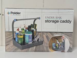 lot 2 image: Grey Under Sink Storage Case Caddy