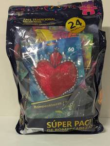 lot 19 image: 24 Loteria Super Pack Traditional Mexican Art Puzzles - 48 piece to 100 piece