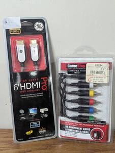 lot 177 image: VideoAudio Bundle - 6ft HDMI & 6ft Component Cable