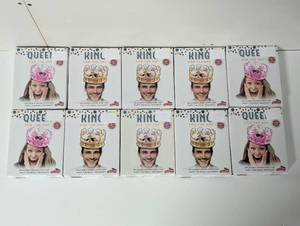 lot 242 image: 10 Piece KingQueen of the Day - 4 Queen & 6 King - Inflatable Crowns