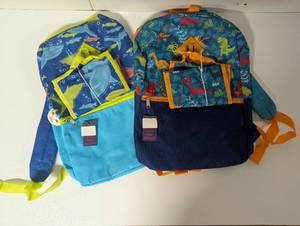 lot 257 image: 2 Boys Back Packs - 2 in 1- Dino & Shark