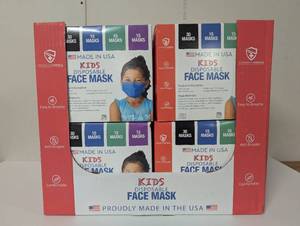 lot 260 image: Case Pack of Disposable Kids Face Masks - 12 Packs of 75 - Total 900 Mask - 4 Colors - Sovereign America