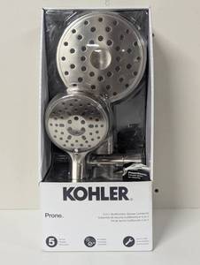 lot 11 image: Kohler Adjustable 3-in-1 Multifunction Shower Head Combo - Brushed Nickel -PRONE