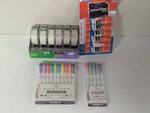 lot 283 image: 5 Piece Art Set - Zebra - Scotch - Elmers