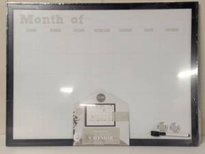 lot 285 image: Dry Erase Board Calendar with Marker and Magnets