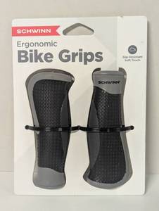 lot 290 image: SCHWINN ERGONOMIC TRI LAYER GEL COMFORT BLACK  GRAY BIKE GRIPS SW75823A