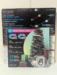 lot 272 image: Enbrighten LED Color Changing Bubble Lights 2x29.5ft wRemote 180 Bulbs