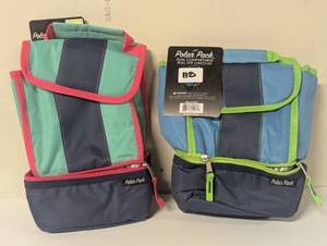 lot 118 image: Set of 2 Polar Pack Dual Compartment Roll Top Lunch Kits