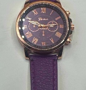 New Geneva Platinum Quartz Watch (dark brown)