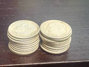 20 Silver Roosevelt Dimes