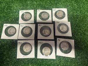 10 Washington Silver Quarters