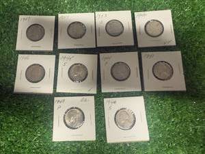 10 Jefferson Nickels 1957 & Earlier