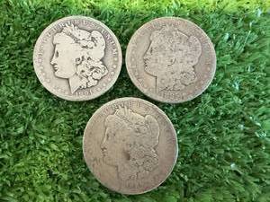 3 Morgan Silver Dollars - 1891, 1889 & 1885