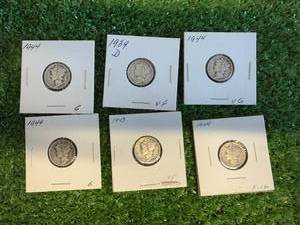 6 Mercury Dimes