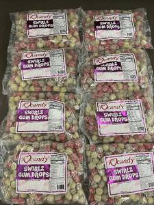 Lot of 8 Bags of Swirlz Gum Drops Candy - 128 oz Total