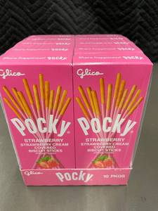 10 Pack of Pocky Strawberry Cream Covered Biscuit Sticks