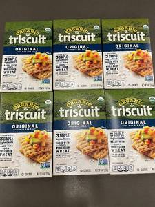 Group of 6 Packaged Organic Triscuit Crackers - Original Flavor with Sea Salt