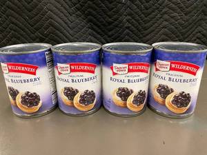 Set of 4 Duncan Hines Wilderness Royal Blueberry Pie Filling & Topping 21 oz Cans